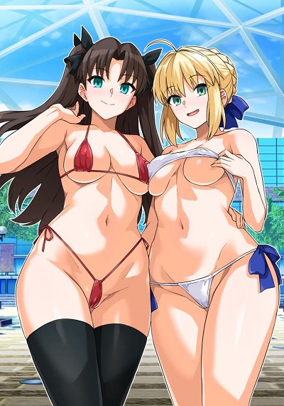 คุณเซเบอร์ในสระว่ายน้ำ [Royal Bitch (haruhisky)] Saber-san Yarimoku Nanpamachi Pool Hen (Fate stay night)